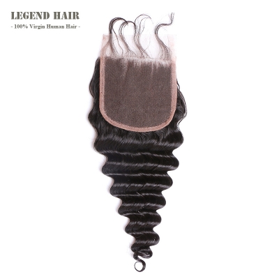 4*4 Lace Closure Deep Wave Hair 1 Piece for Sale